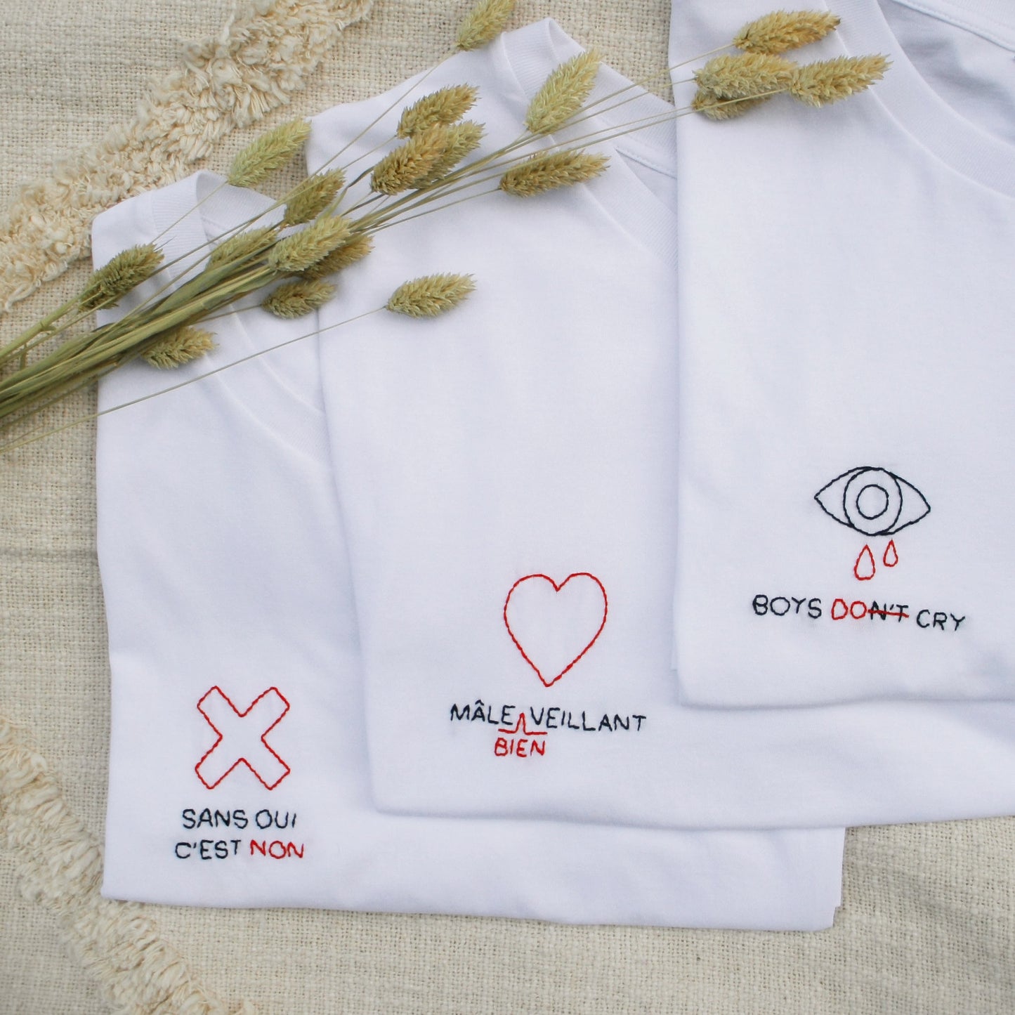 T-shirt brodé main - Boys Do Cry