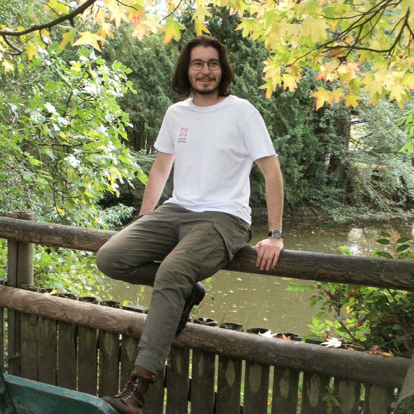 T-shirt brodé main - Sans oui c'est non