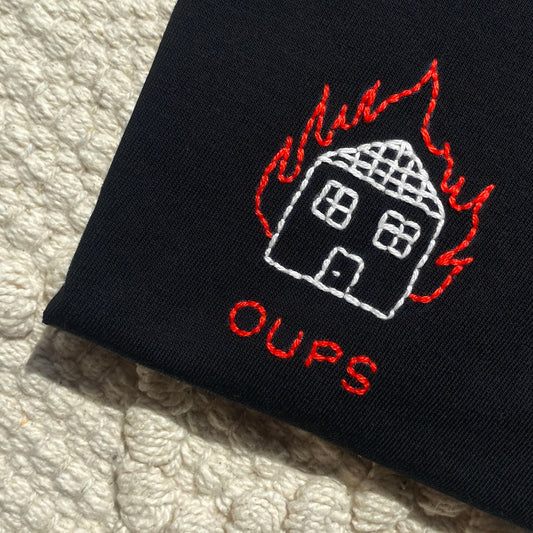 T-shirt brodé main - Oups