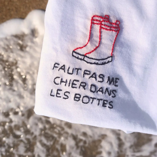 T-shirt brodé main - Les bottes